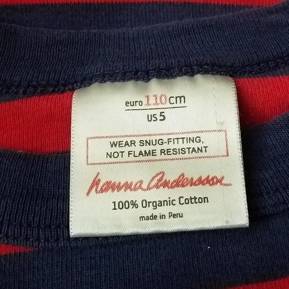 Hanna Andersson Stripe Pajama PJ Shirt Top 110 5